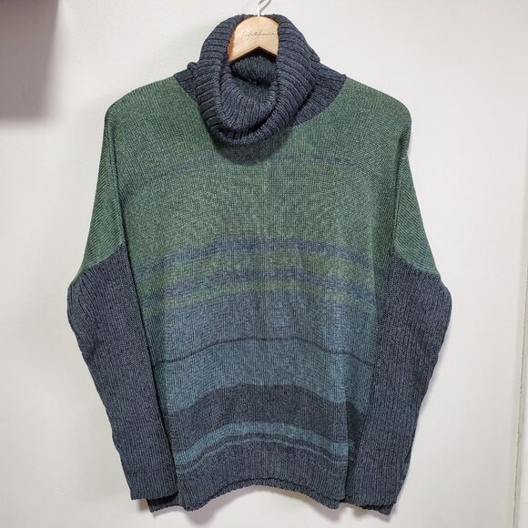 PERUVIAN CONNECTION Pima Cotton Knit Turtleneck Sweater Oversized Women's XS/S - Picture 2 of 12